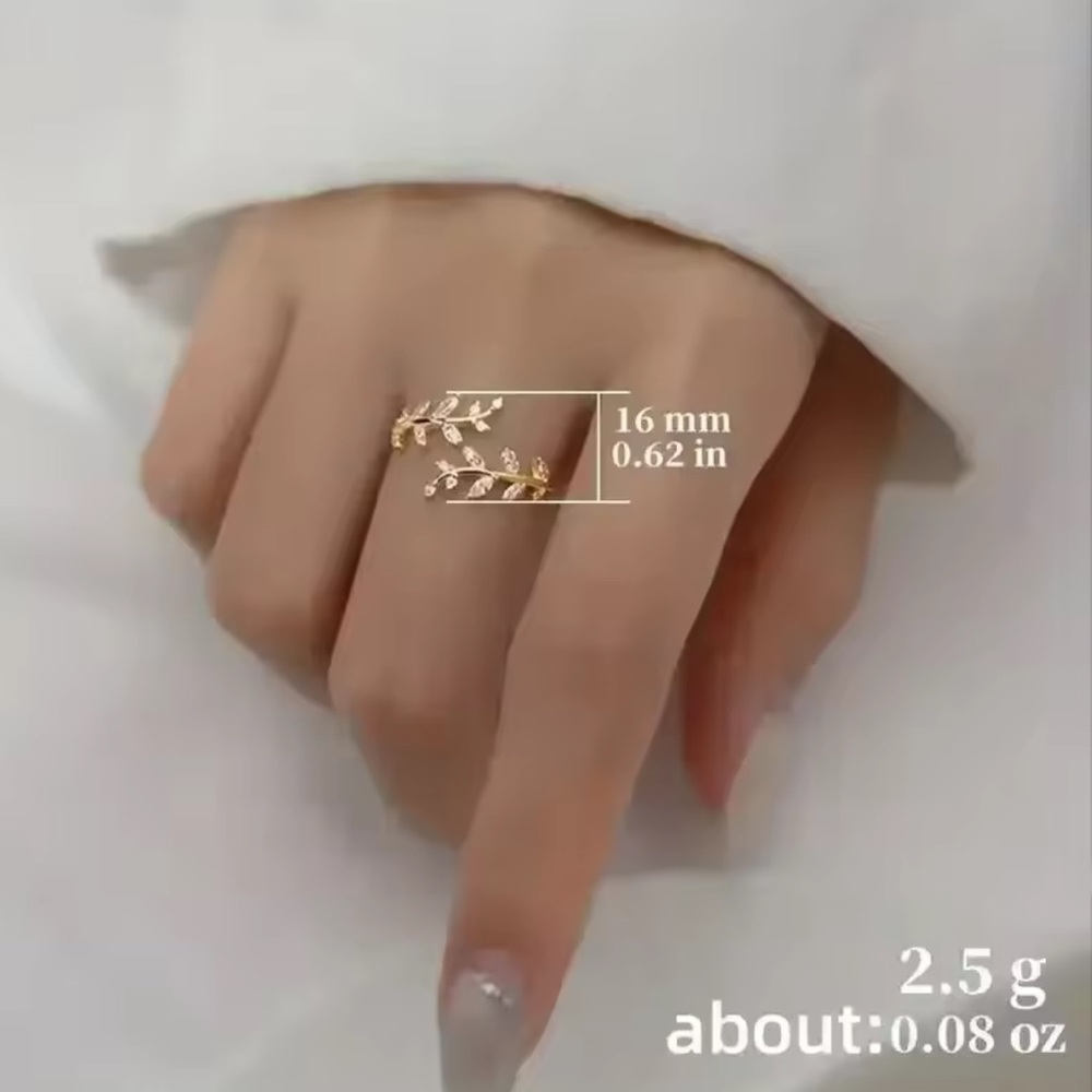Elegant 925 Sterling Silver Leaf Ring. 🌿 Wedding Ring - Picture 6 of 6